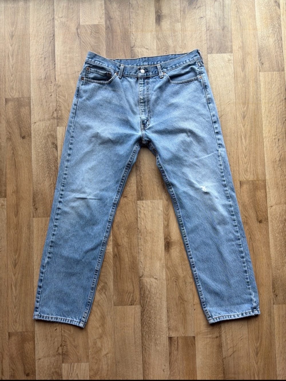 Levi's 505 Regular Fit Straight Leg Jeans Light Wash Denim W38 L32